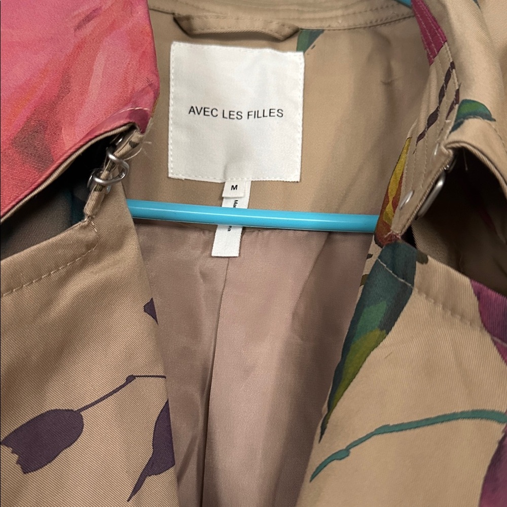 Floral Trench Coat Avec Les filles new with tags size medium - Picture 2 of 3